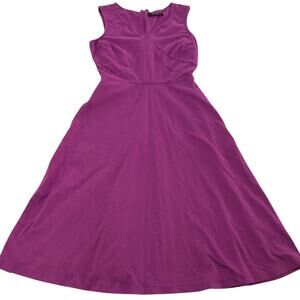 eShakti Dress Womens 0 Purple Fit & Flare Sleeveless V-Neck Stretch A-Line